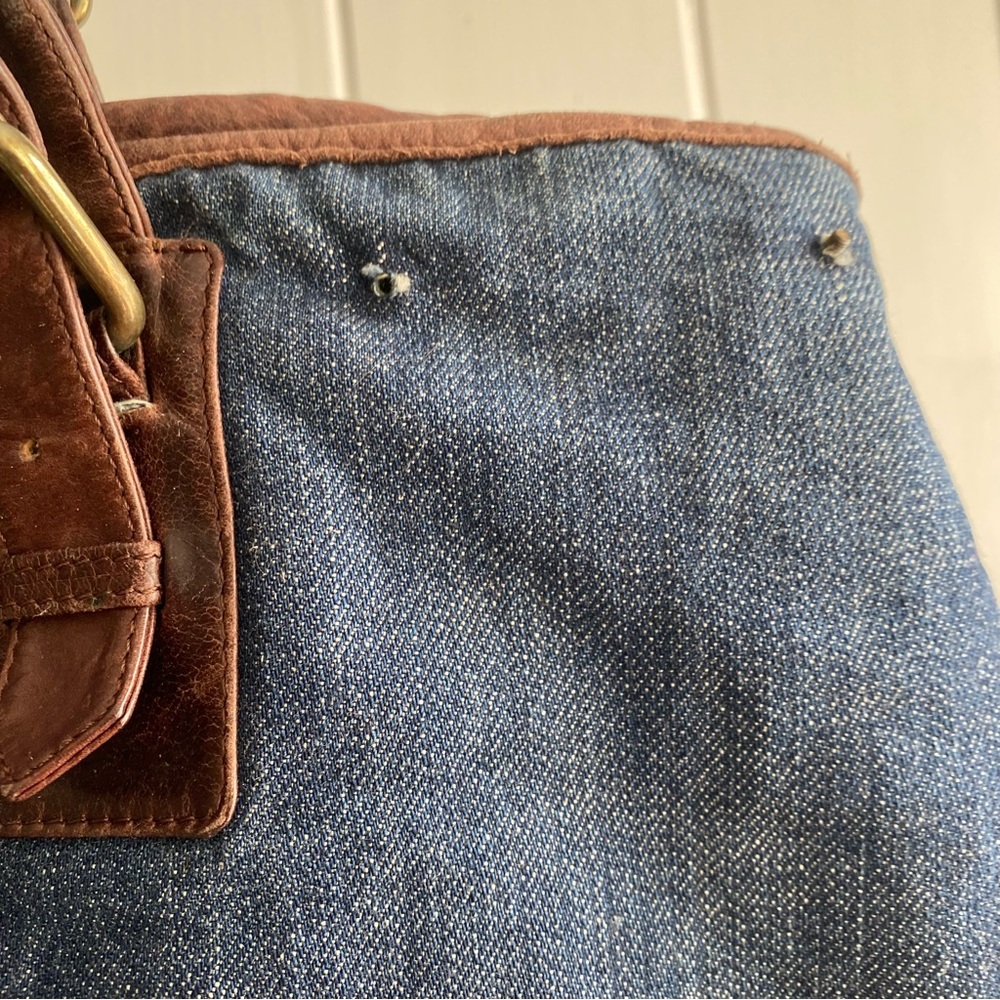 Vintage Dolce & Gabbana denim and leather tote bag - Picture 3 of 14